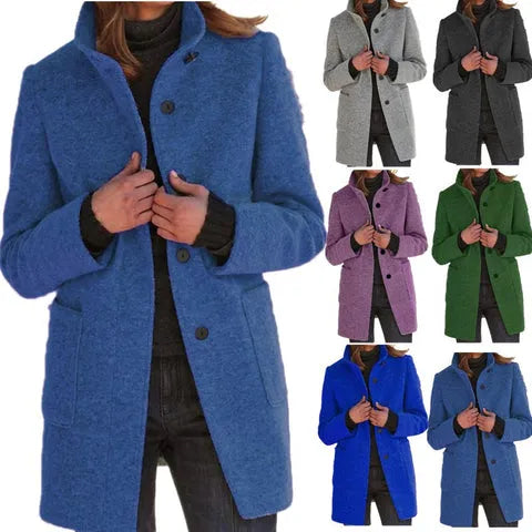 Elara Wool Coat – Women’s Elegant Long Jacket