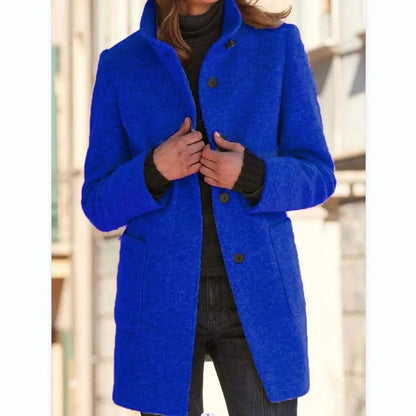 Elara Wool Coat – Women’s Elegant Long Jacket
